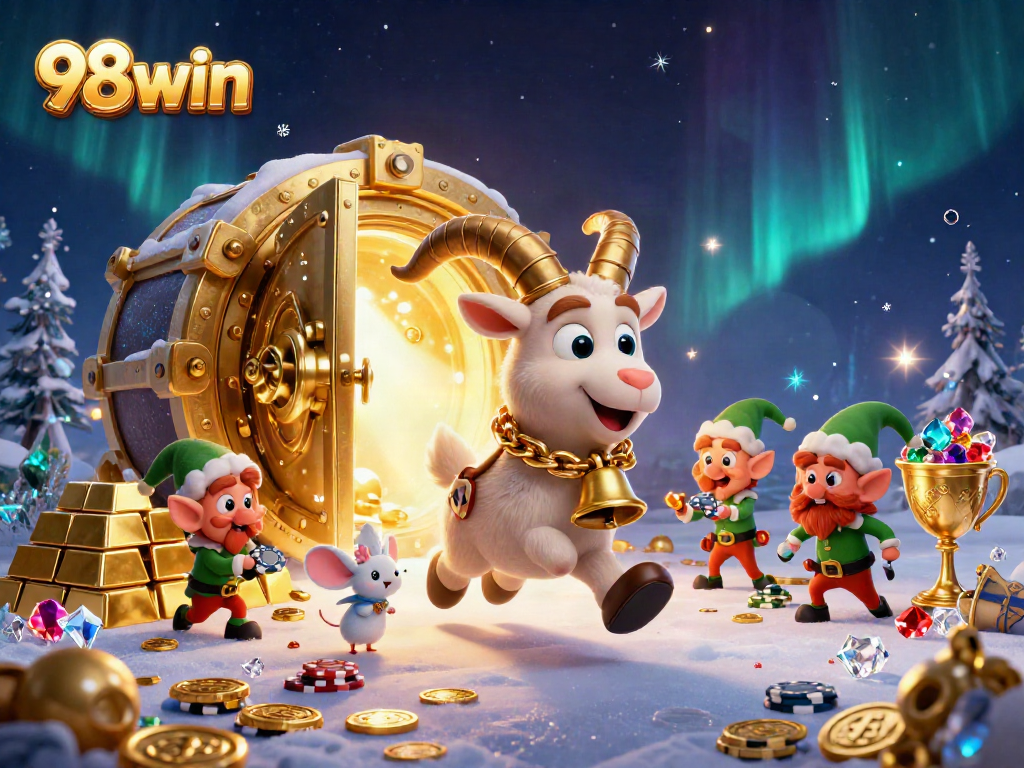 Experience excitement at 98win's vibrant holiday-horror casino, featuring engaging characters and sparkling treasures.