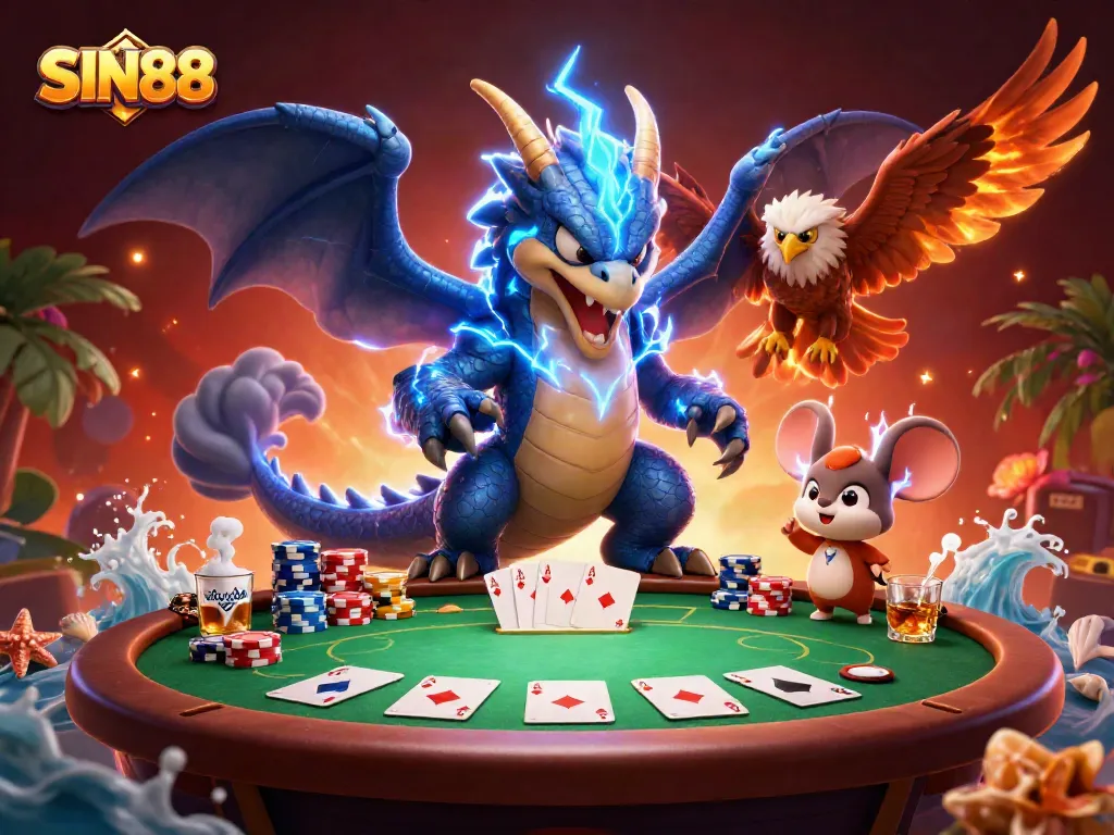 SIN88 inviting players to engage in exciting poker action with vibrant casino elements.