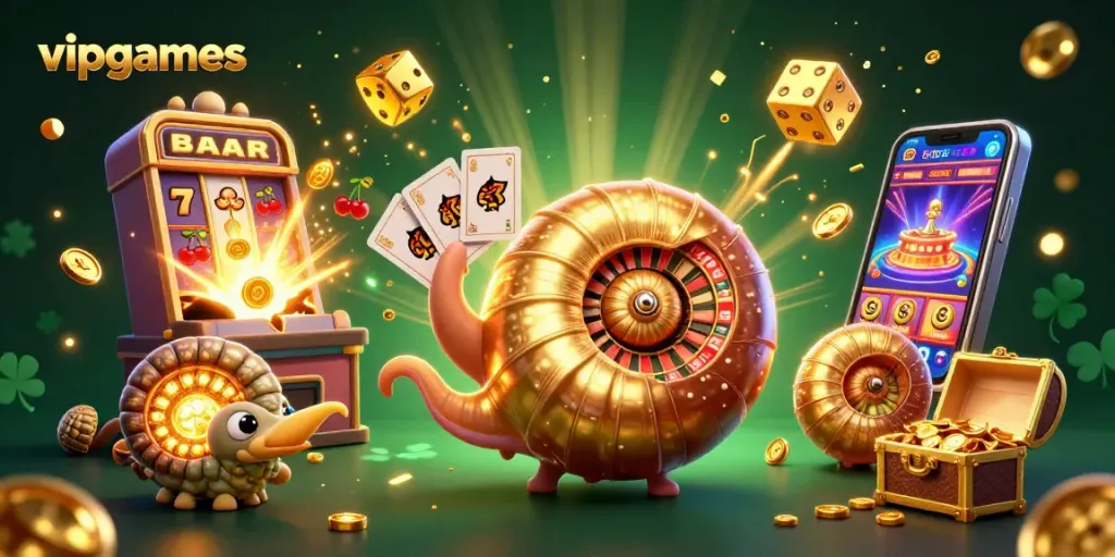 Experience the excitement of vipgames with an immersive gaming scene showcasing lavish casino elements and vibrant characters.