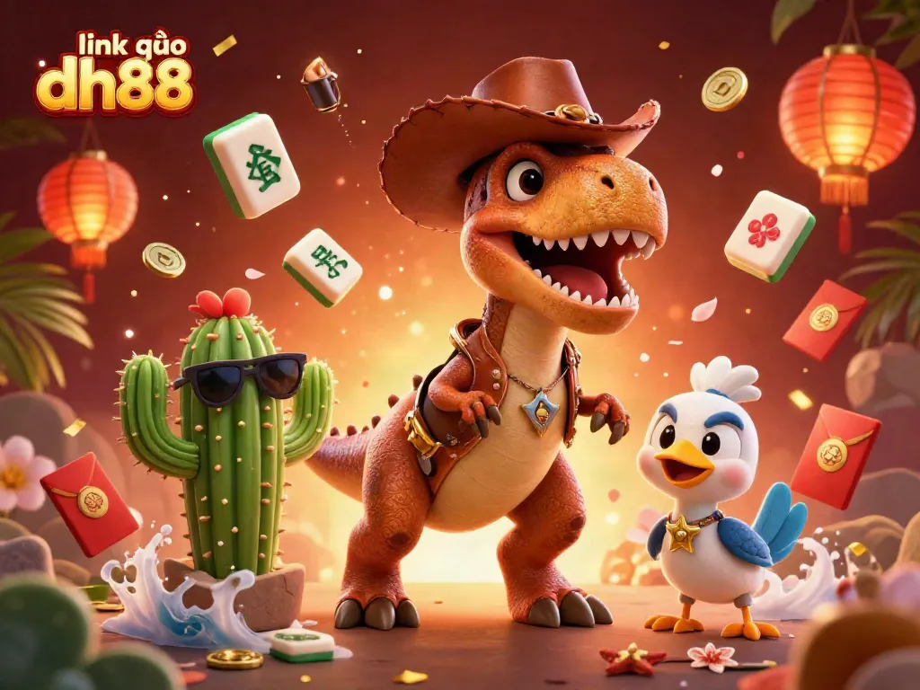 Experience excitement with link vào dh88 as the colorful characters celebrate winning moments in this vibrant casino-themed illustration.