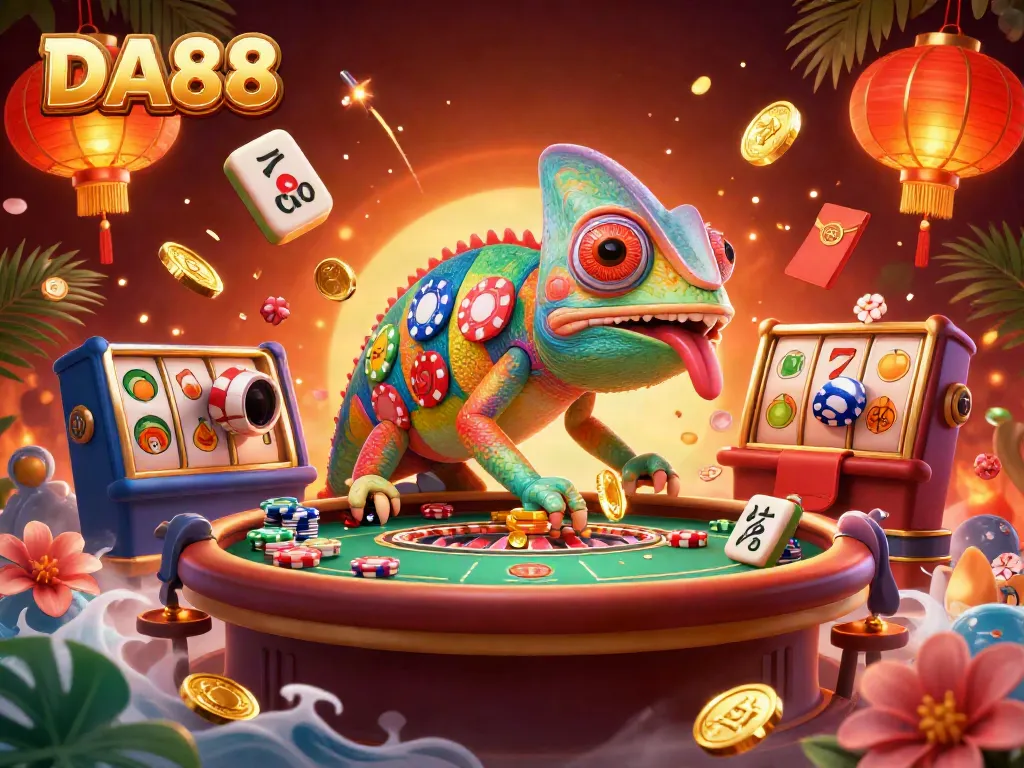 Experience thrilling gameplay with DA88, featuring colorful characters and dynamic casino elements.