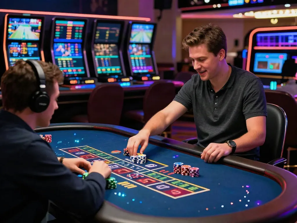 Enthusiastic player experiencing live baccarat at http://tx88-onl.net/ with dynamic casino atmosphere.