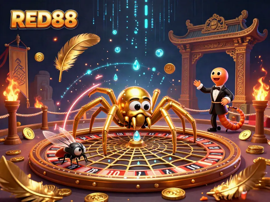 Engage with RED88's thrilling 3D casino experience featuring a dynamic roulette web scene.