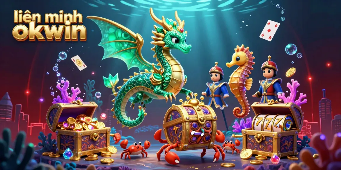 Engage with the thrilling world of liên minh okwin through this captivating underwater casino scene filled with vibrant colors and exquisite details.