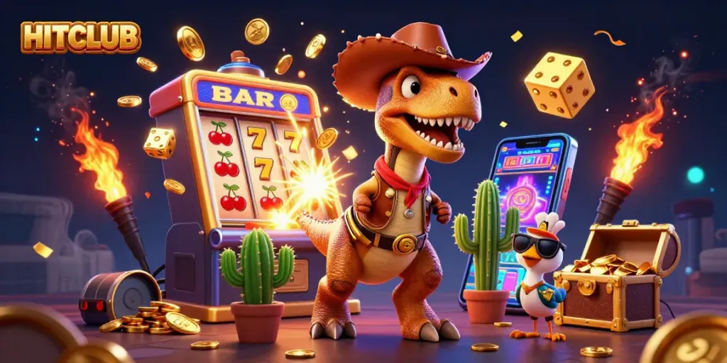 Join the action at HITCLUB with slots exploding in wins and vibrant casino elements.