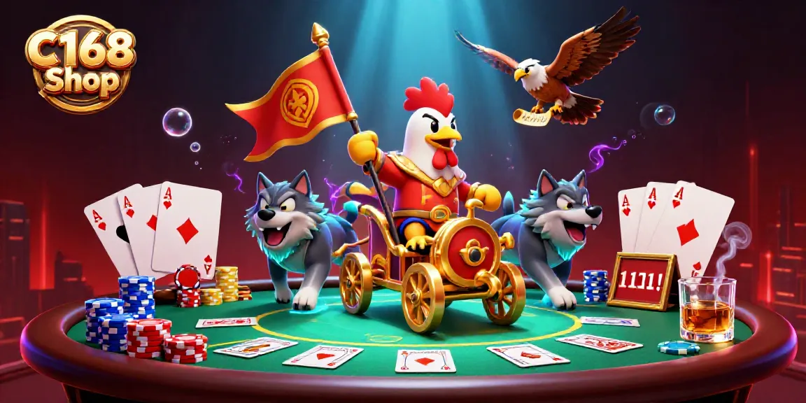 Experience winning action at C168 Shop featuring a rooster warlord and poker elements.