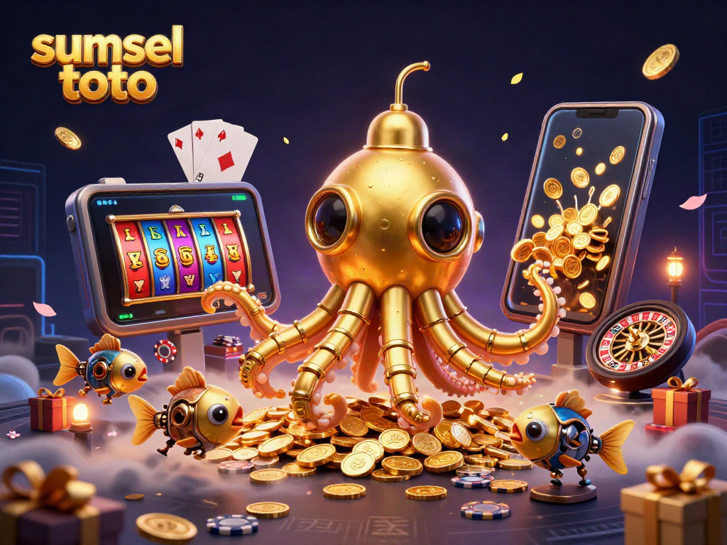 Experience win opportunities with sumsel toto in a vibrant, detailed 3D casino scene.