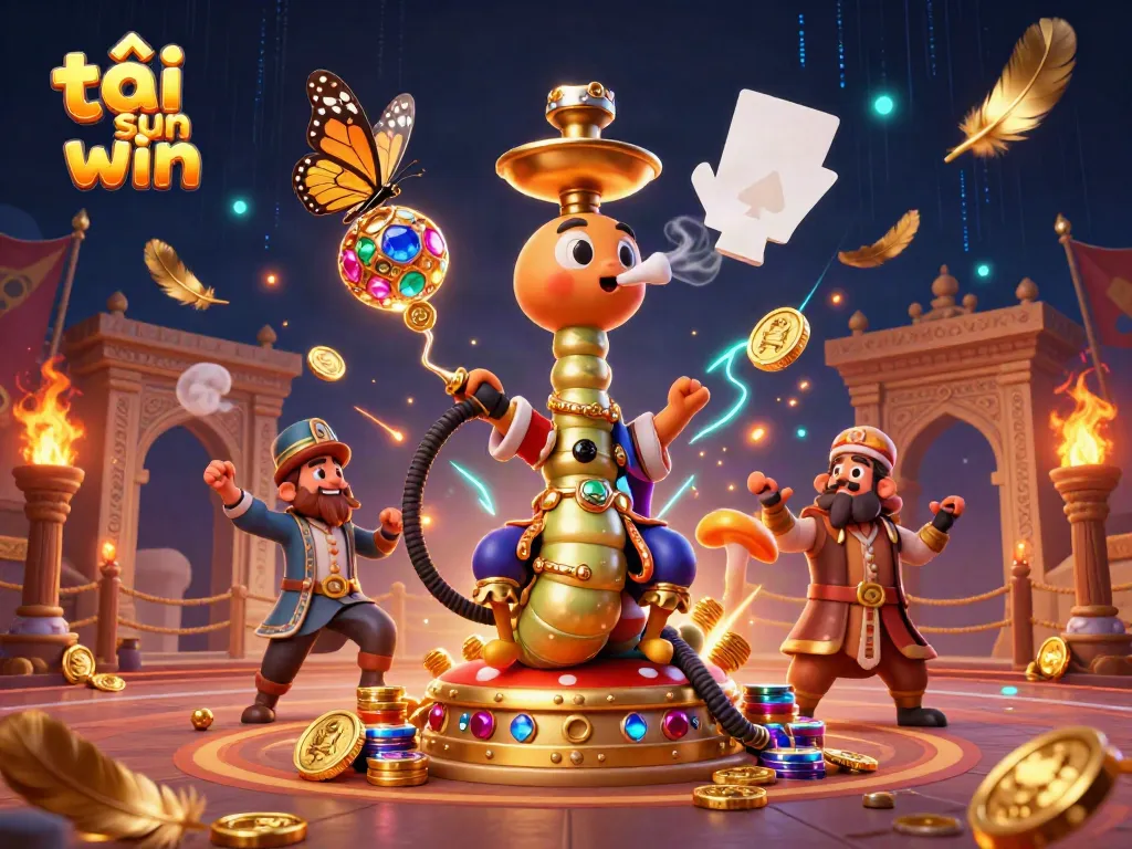 Experience the excitement of tải sun win with a dynamic online casino scene featuring unique gaming symbols.