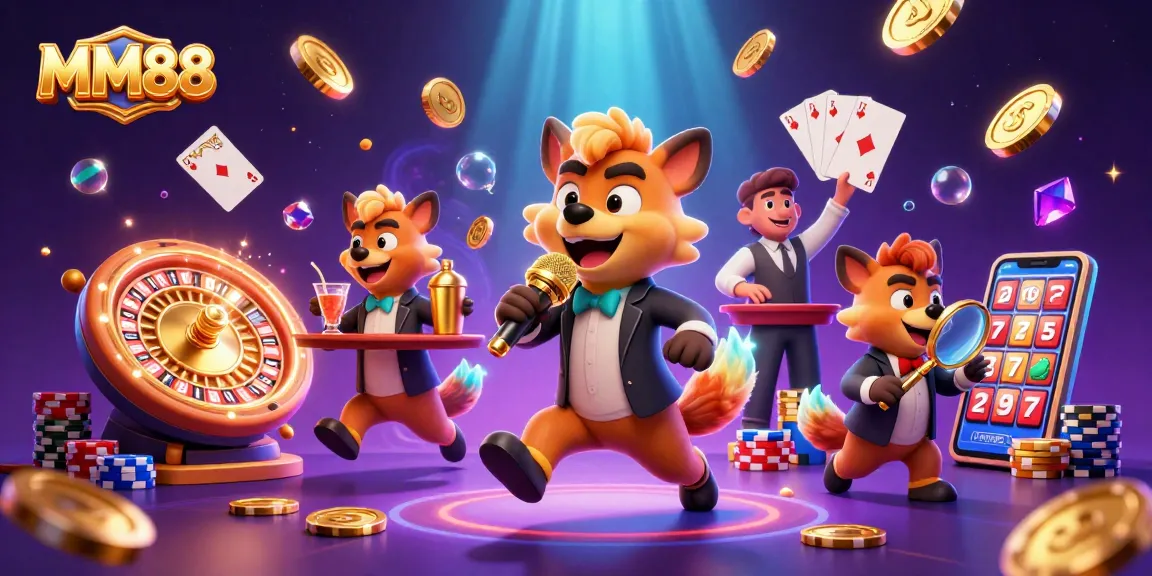 Experience the thrill at MM88, where playful hyenas lead a vibrant comedy casino club filled with games and laughter.