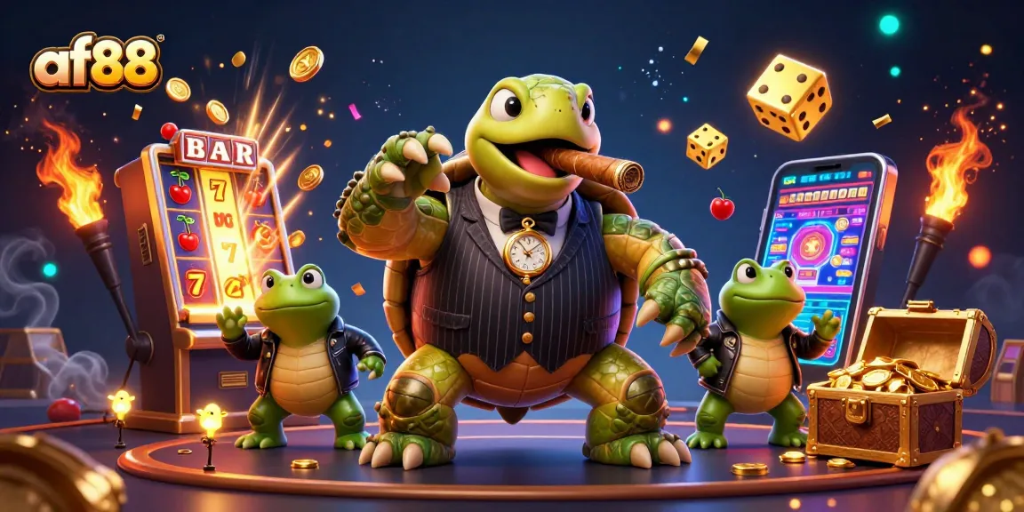 af88 offers captivating casino experiences with vibrant illustrations of games, characters, and winnings.