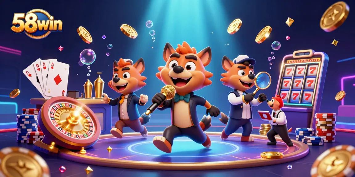 Experience laughter and excitement at 58win, where hyenas run a lively casino club with games and drinks.