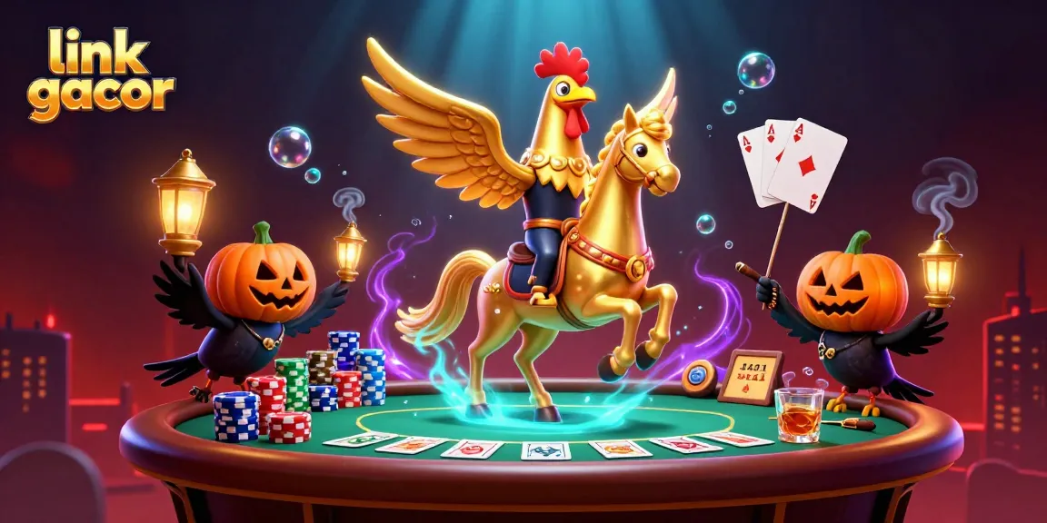Experience thrilling gameplay with link gacor showcasing vibrant casino action featuring golden rooster and poker tables.