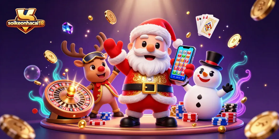 Join Santa Claus and friends at soikeonhacai18, spinning slots and winning big in the festive casino atmosphere.