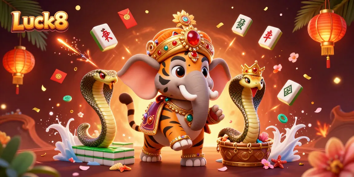 Experience thrilling gameplay with Luck8 in a vibrant 3D casino scene filled with captivating elements.
