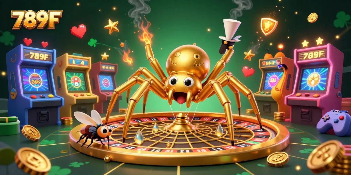 Experience exciting gameplay at 789F with a golden roulette wheel and vibrant game elements!