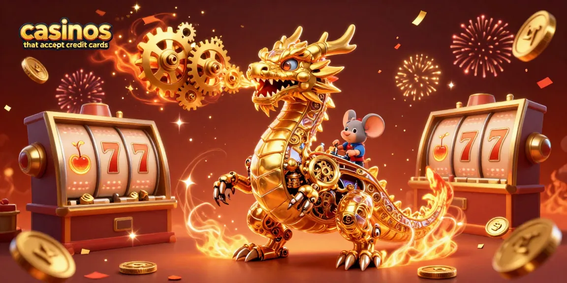 Experience the thrill of casinos that accept credit cards with a vibrant 3D casino scene.