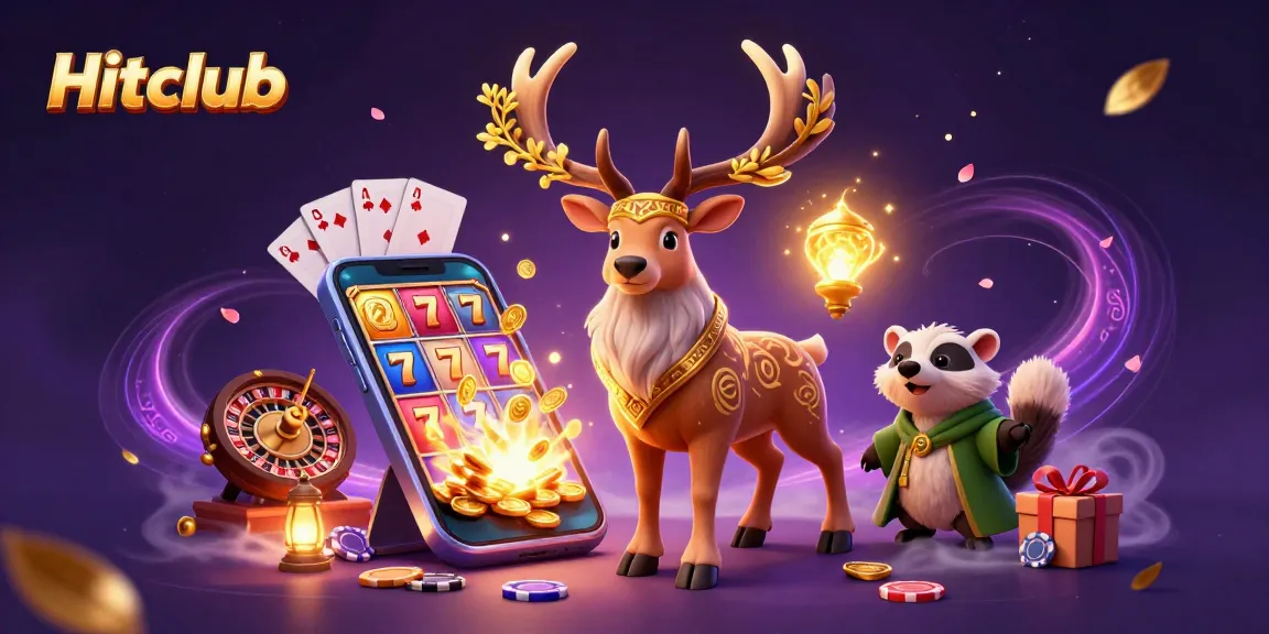 Engage with Hitclub's vibrant gaming universe featuring dynamic characters and casino elements.