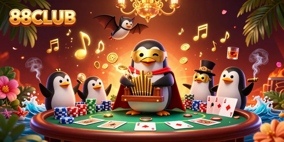 Engage in thrilling action at 88CLUB with a vibrant 3D casino scene featuring poker excitement.